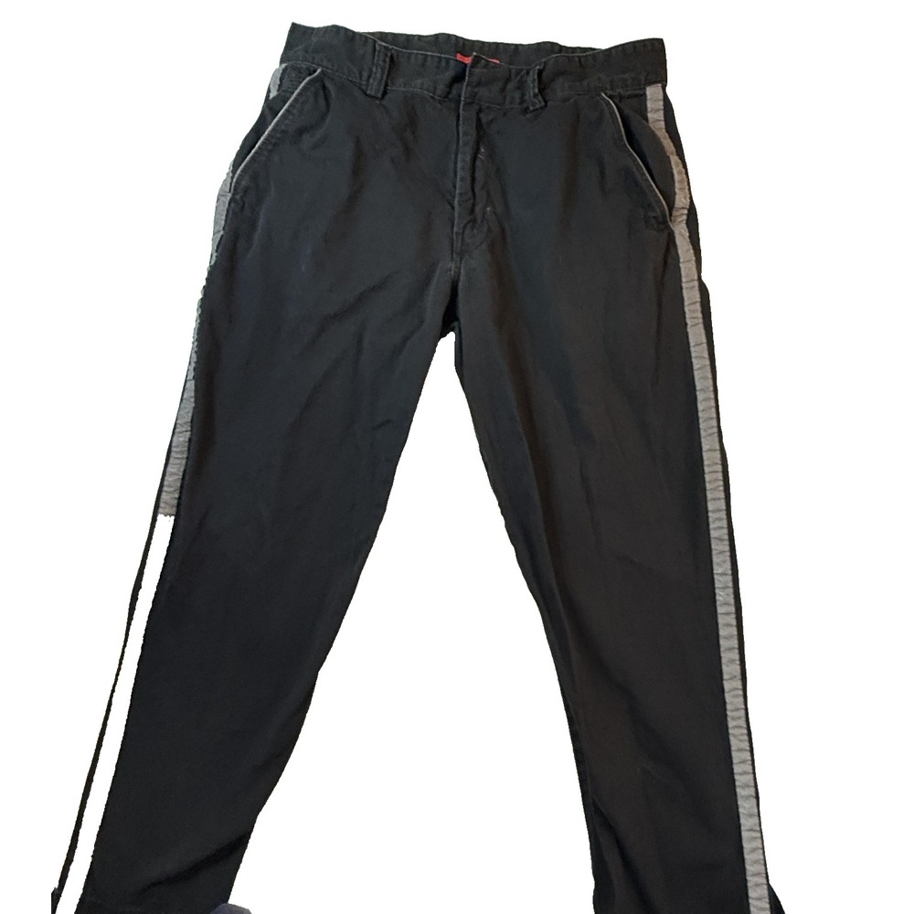 Tesla Pants Mens 38x30 Black Chino Reflective Side Stripe Workwear Utility